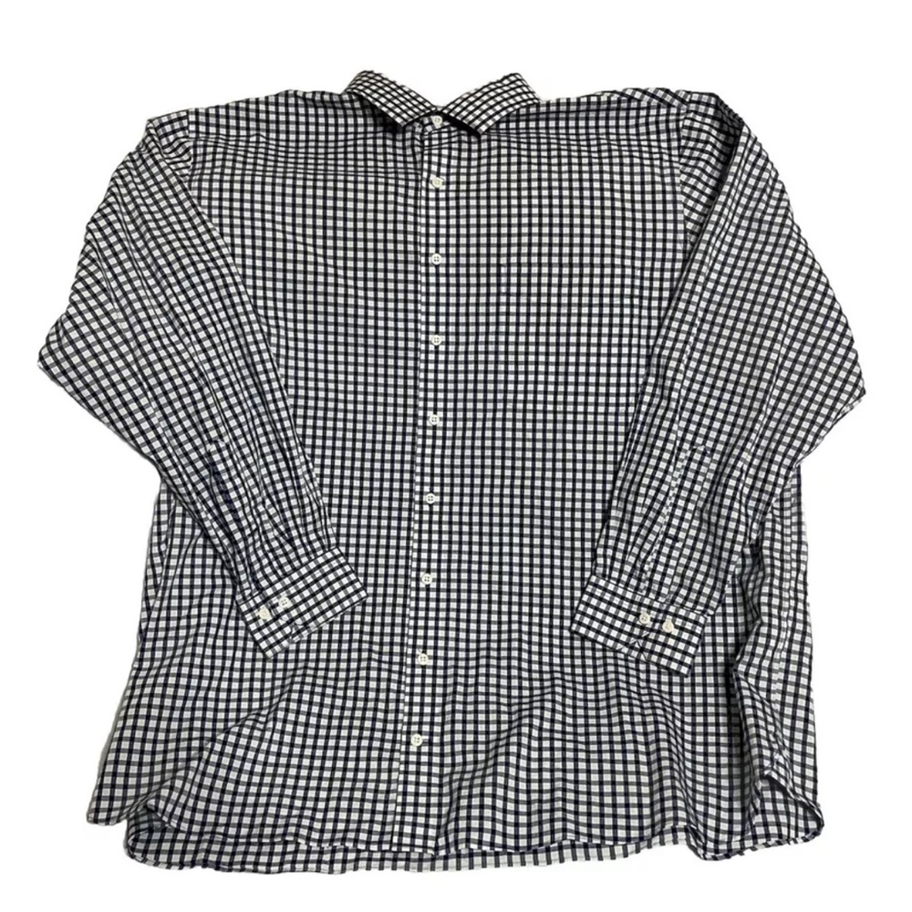 Rochester Men's Shirt 19 36/37t Long Sleeve Button Up Egyptian Cotton Blue Check